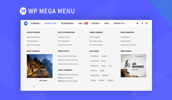 Menu Mega - Plugin được đánh giá cao với điểm số là 4.8/5