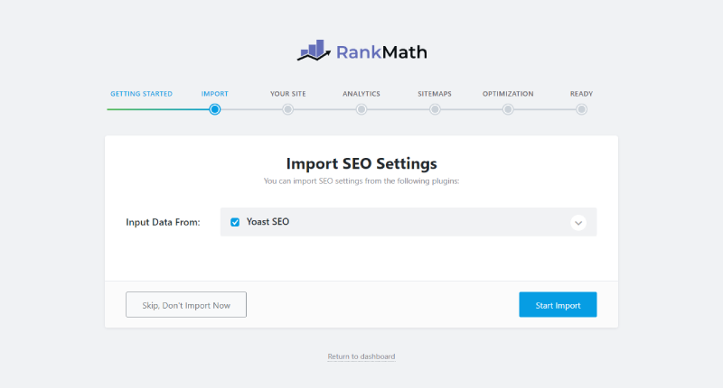 Import các thiết lập từ các plugin SEO cũ sang Rank Math SEO
