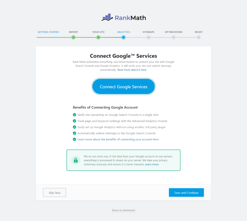 Kết nối website với các hệ thống của Google.